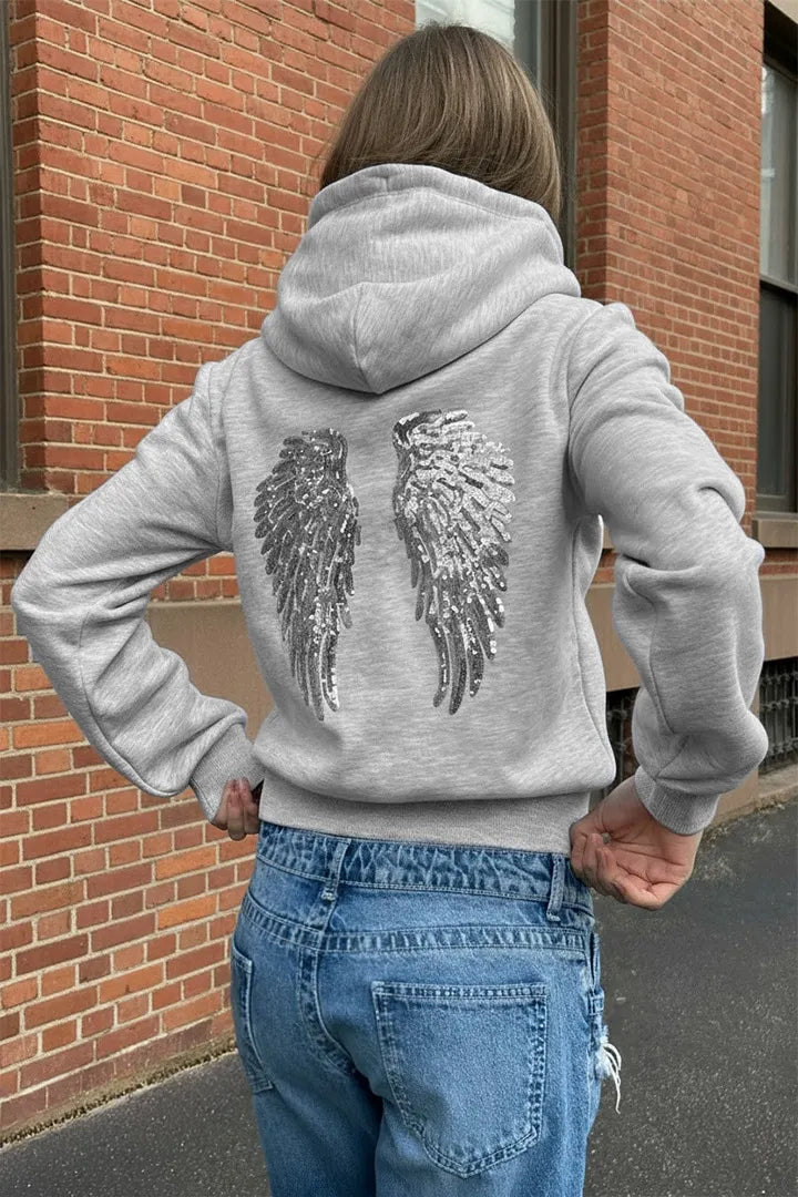 [SUBDUED] Sequin Wings Zip-Up Jacket