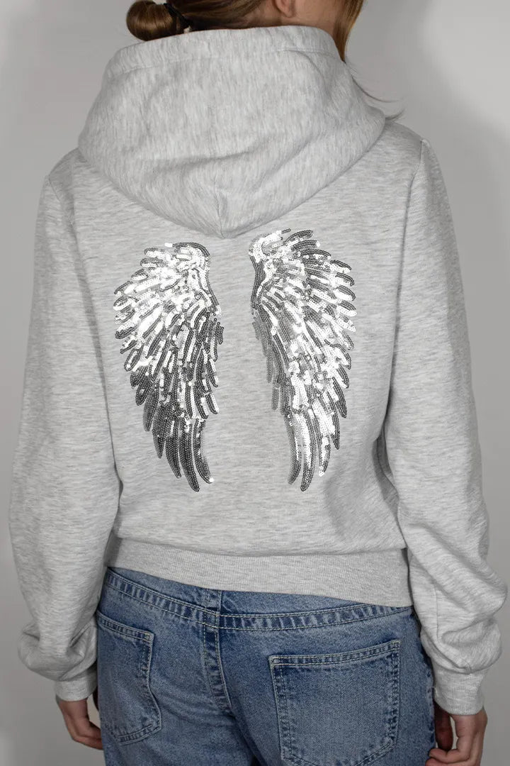[SUBDUED] Sequin Wings Zip-Up Jacket