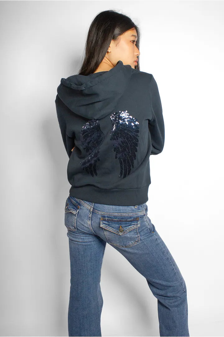 [SUBDUED] Sequin Wings Zip-Up Jacket