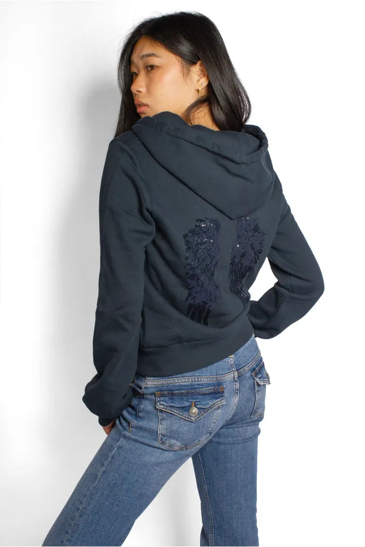[SUBDUED] Sequin Wings Zip-Up Jacket