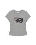 [aeae] applique logo tee - melange grey
