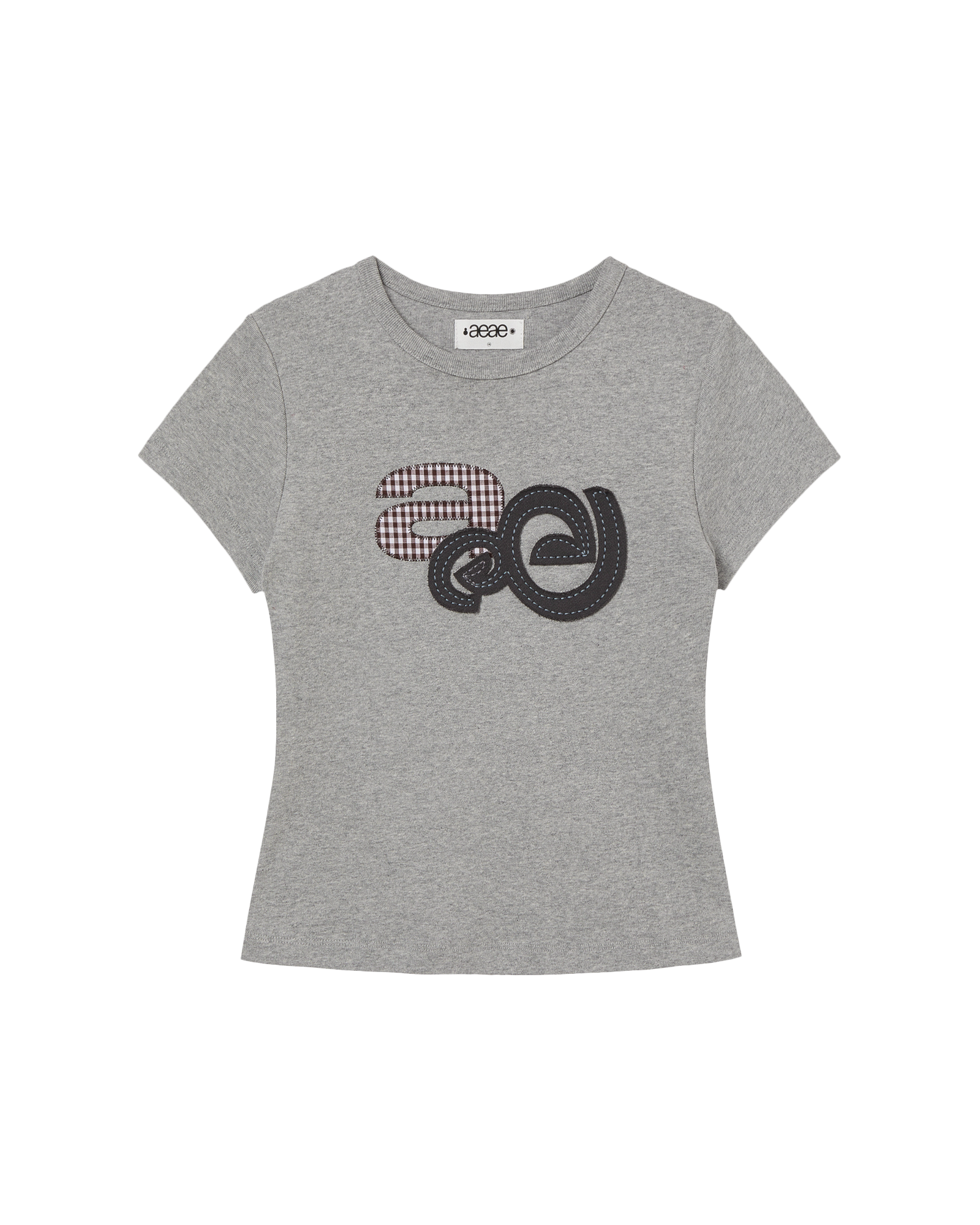 [aeae] applique logo tee - melange grey