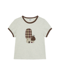 [aeae] mushroom applique tee - oatmeal