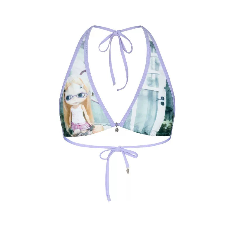 [betweenand] Summer Colorful Cute Pendant Bikini Top