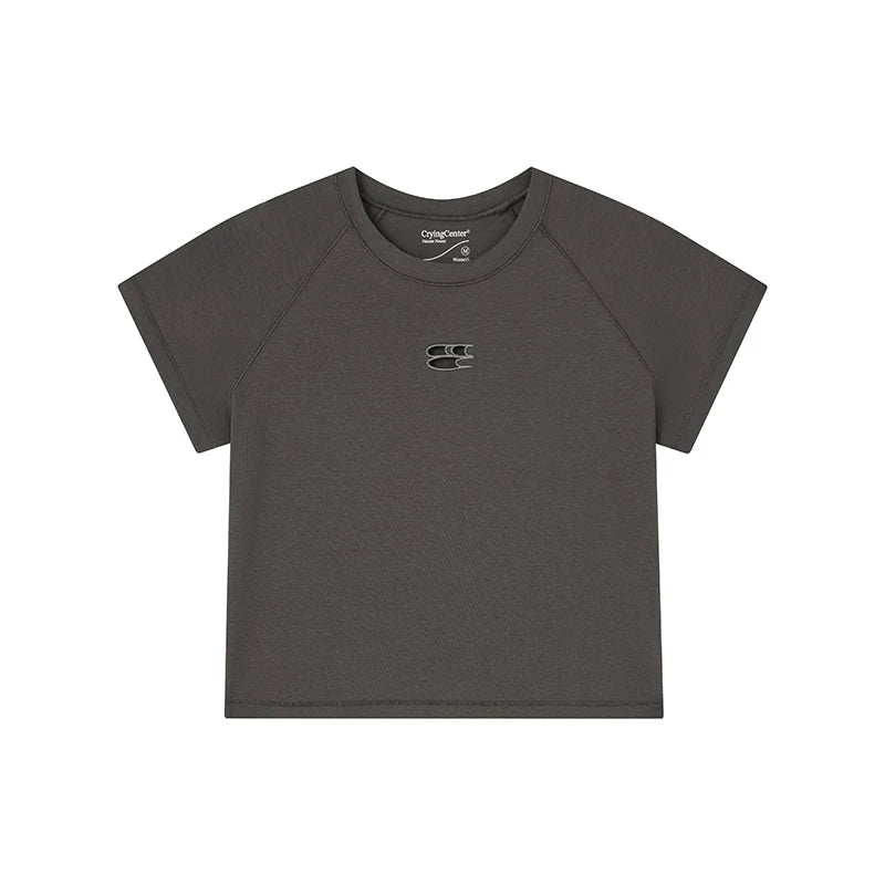 [Crying Center] Logo Cut Out Cropped Top