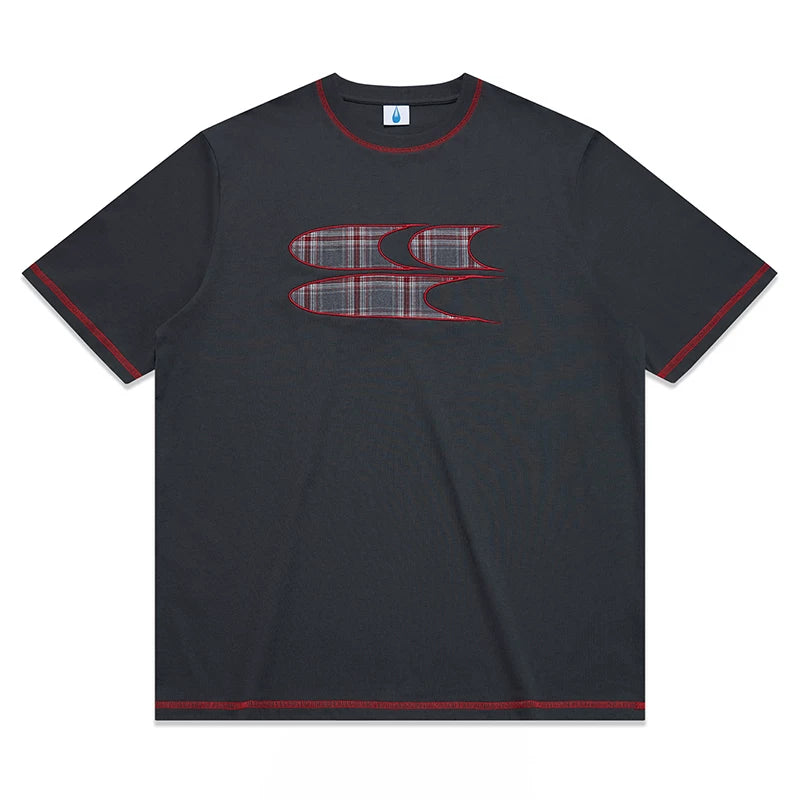 [Crying Center] Plaid Pattern Logo T-Shirt