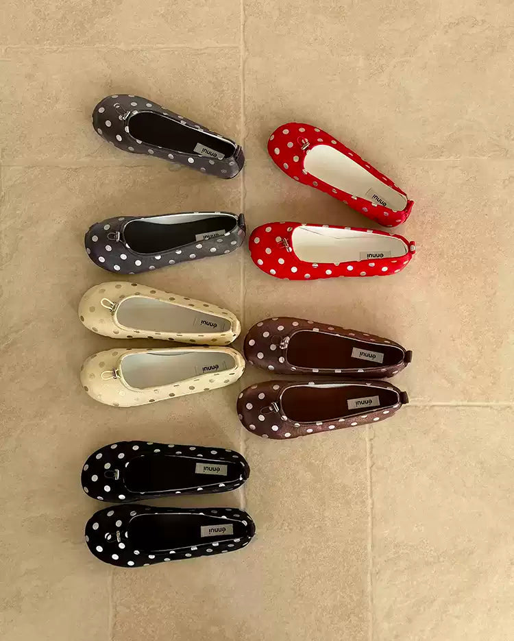 [ennui] Polka Dot Buckle Flat Shoes - 10 colors