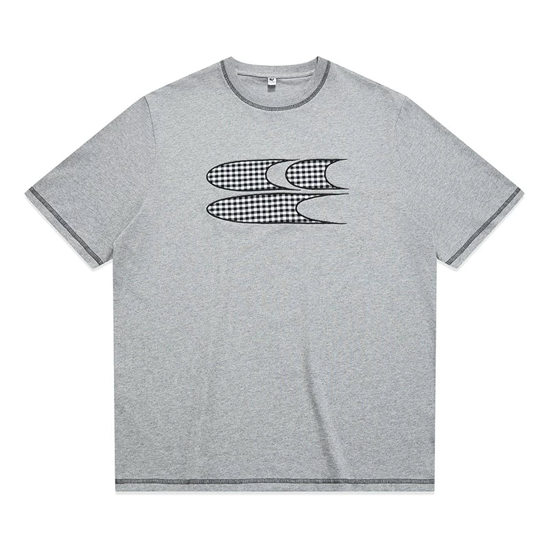 [Crying Center] Plaid Pattern Logo T-Shirt