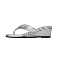 [Mule Donkey] Slippers Wedge Sandals - Silver