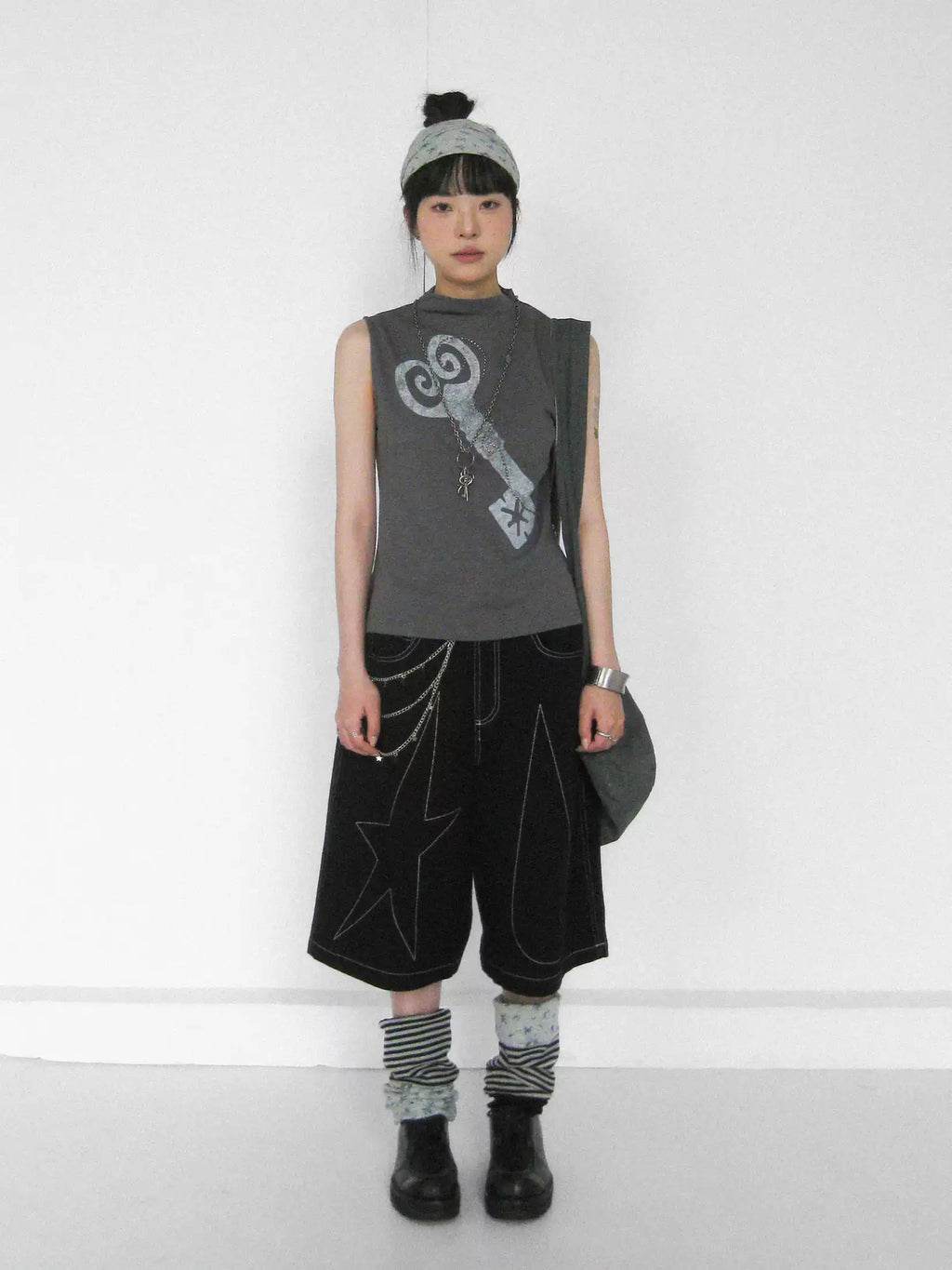 [innomood] Memory Key Print Sleeveless Top