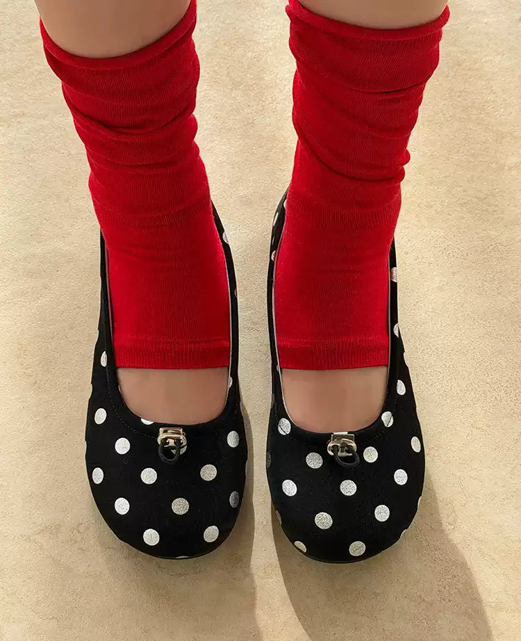 [ennui] Polka Dot Buckle Flat Shoes - 10 colors