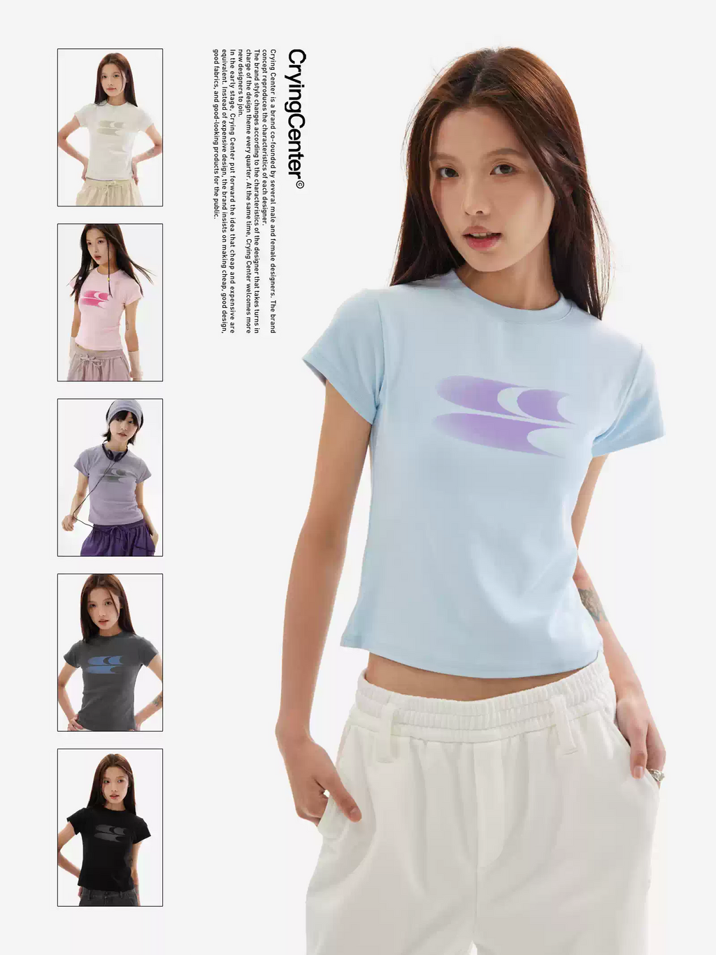 [Crying Center] Logo Baby Tee T-Shirt