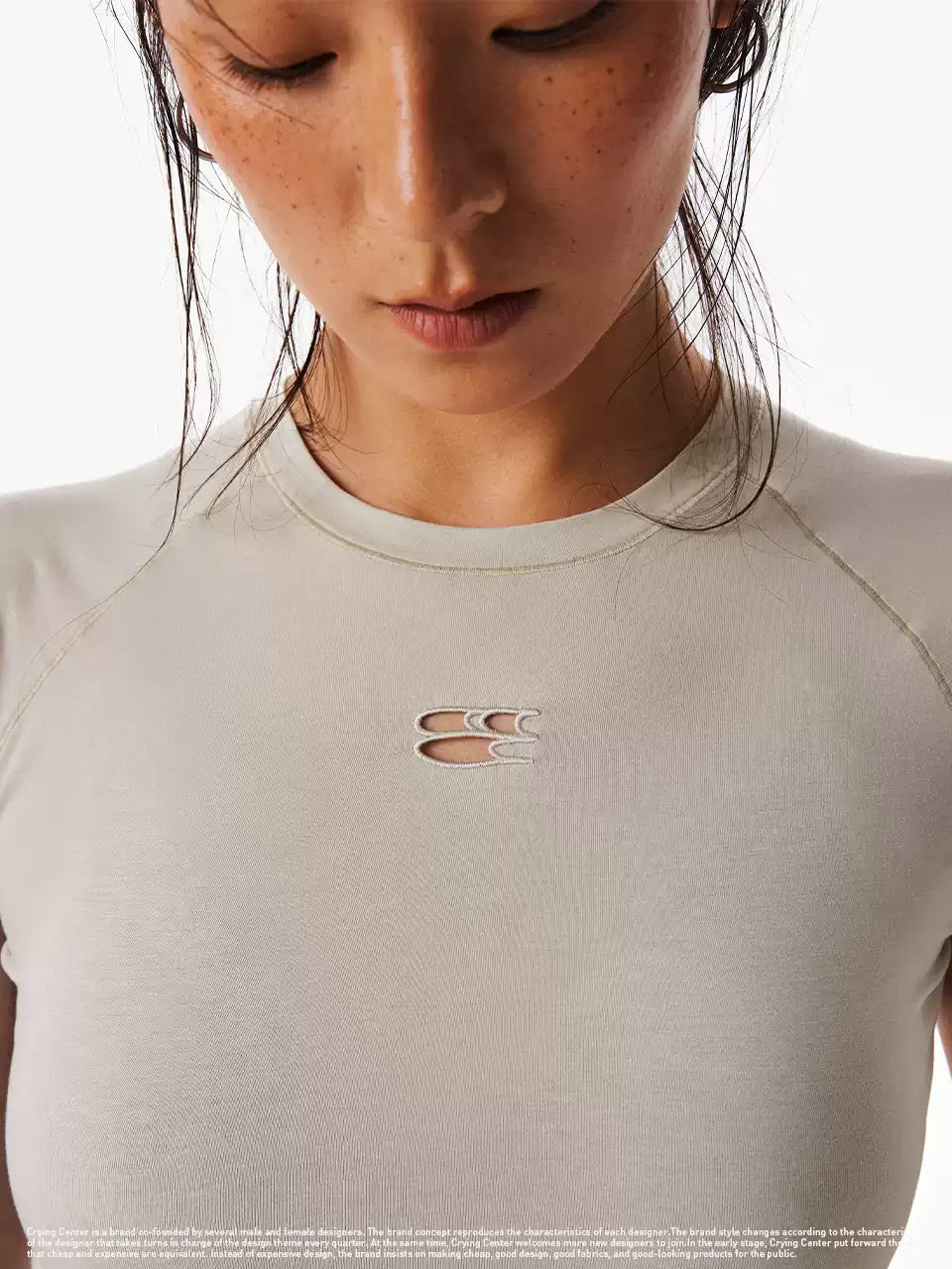 [Crying Center] Logo Cut Out Cropped Top