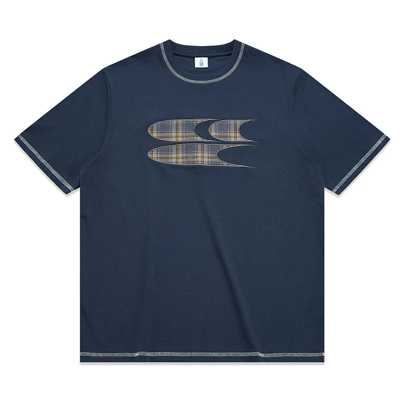 [Crying Center] Plaid Pattern Logo T-Shirt