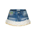 [betweenand] Ruffled Lace Denim Skirt