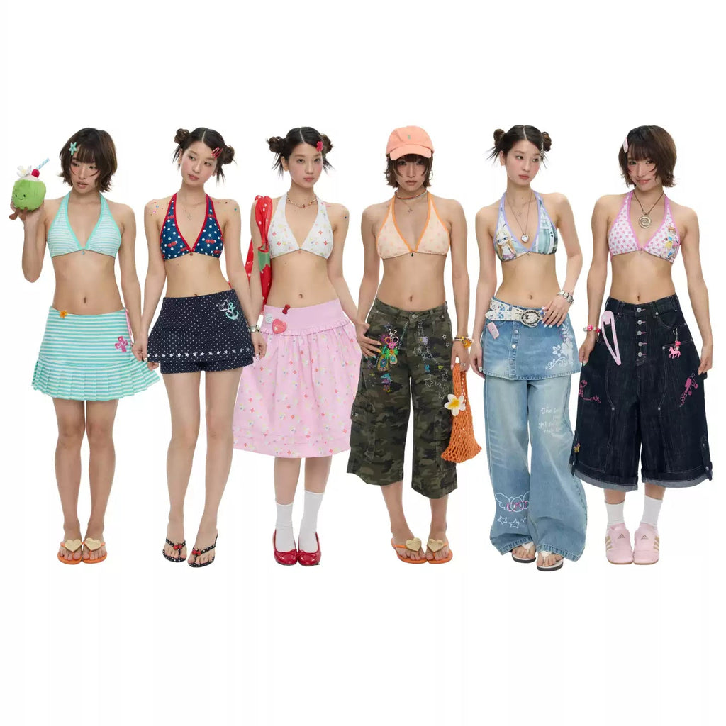 [betweenand] Summer Colorful Cute Pendant Bikini Top