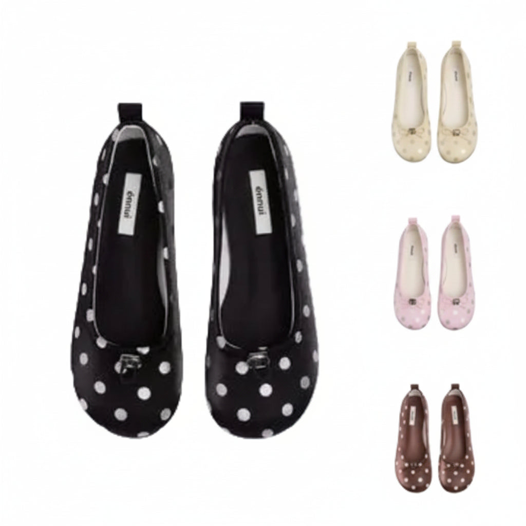 [ennui] Polka Dot Buckle Flat Shoes - 10 colors