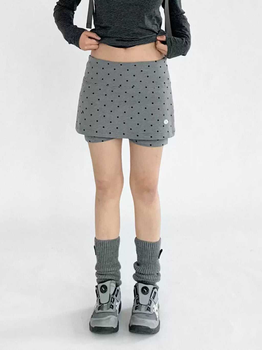 [innomood] Polka Gray Skorts