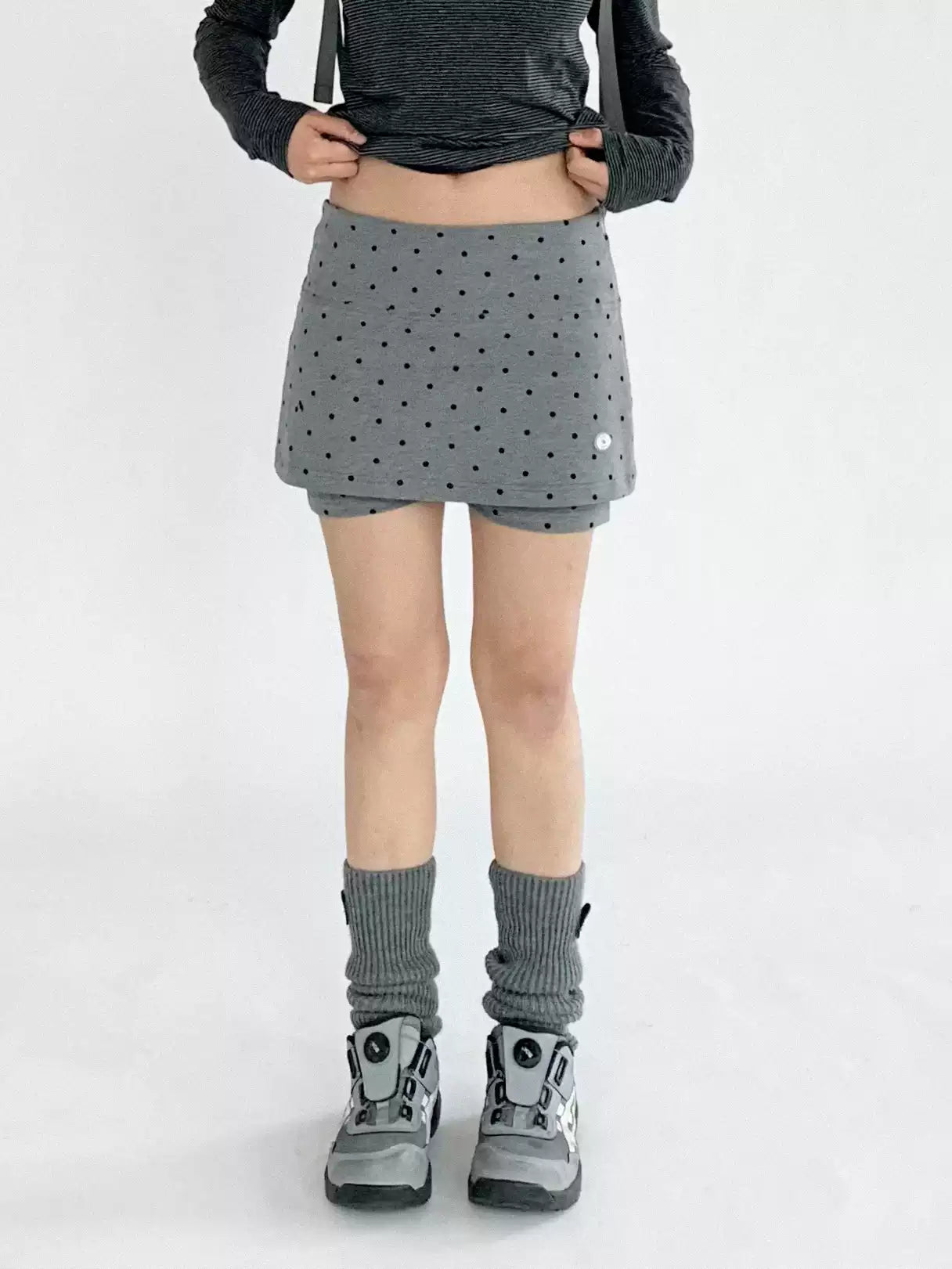 [innomood] Polka Gray Skorts