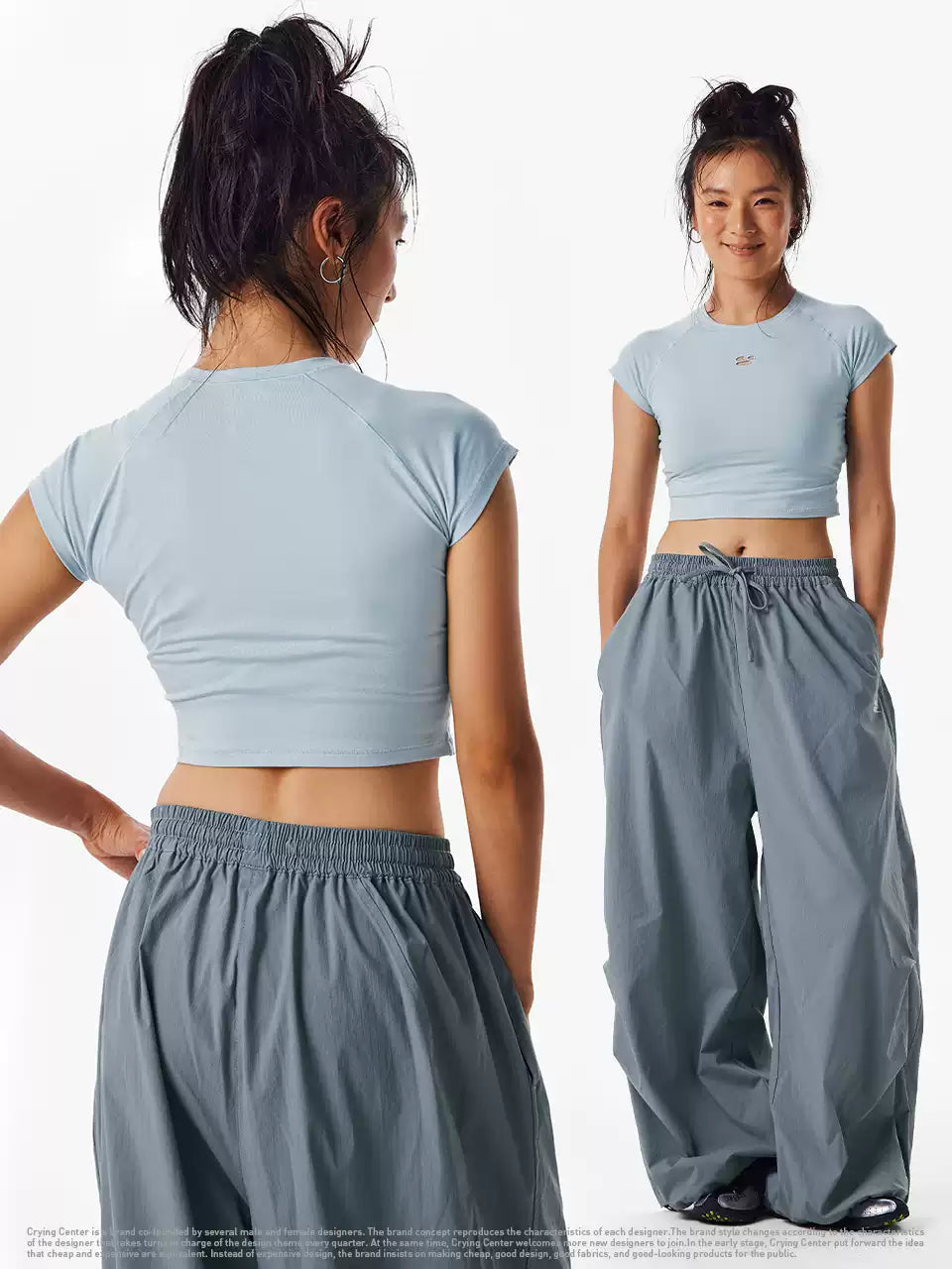 [Crying Center] Logo Cut Out Cropped Top