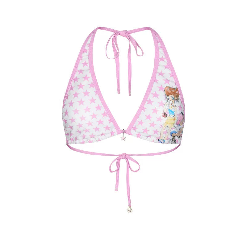 [betweenand] Summer Colorful Cute Pendant Bikini Top