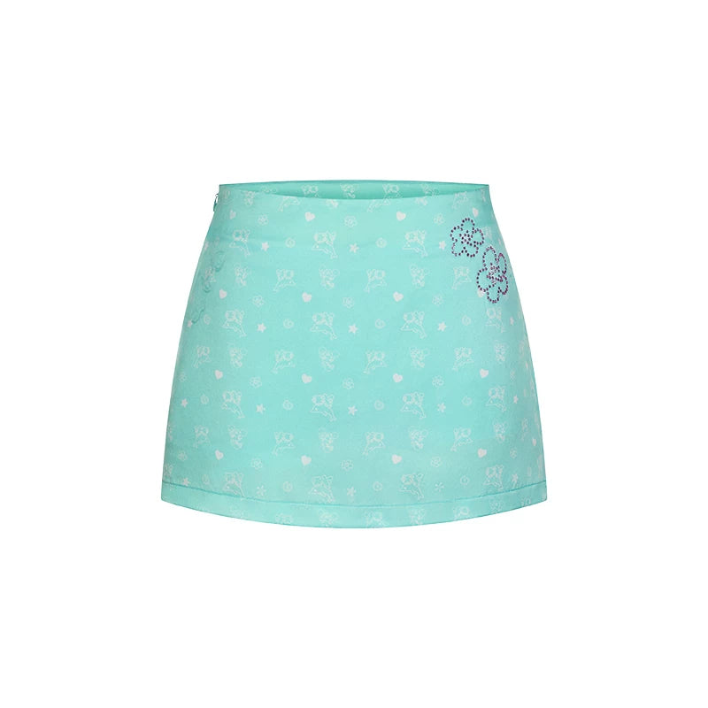 [betweenand] Summer Printed Mint Skirt
