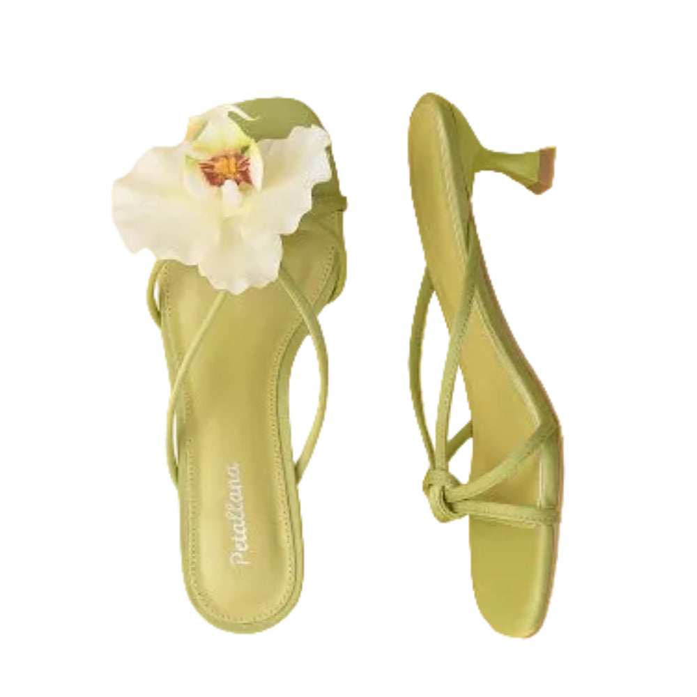 [Petallana] Garden Series Flat 5cm Kitten Heels Sandals with Detachable Flowers - 6 colors (Copy)