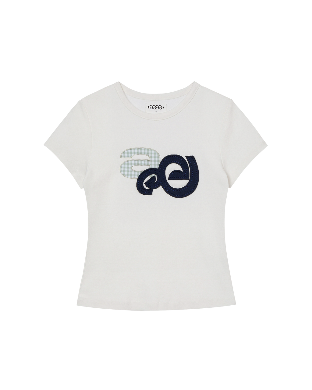 [aeae] applique logo tee - white