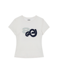 [aeae] applique logo tee - white