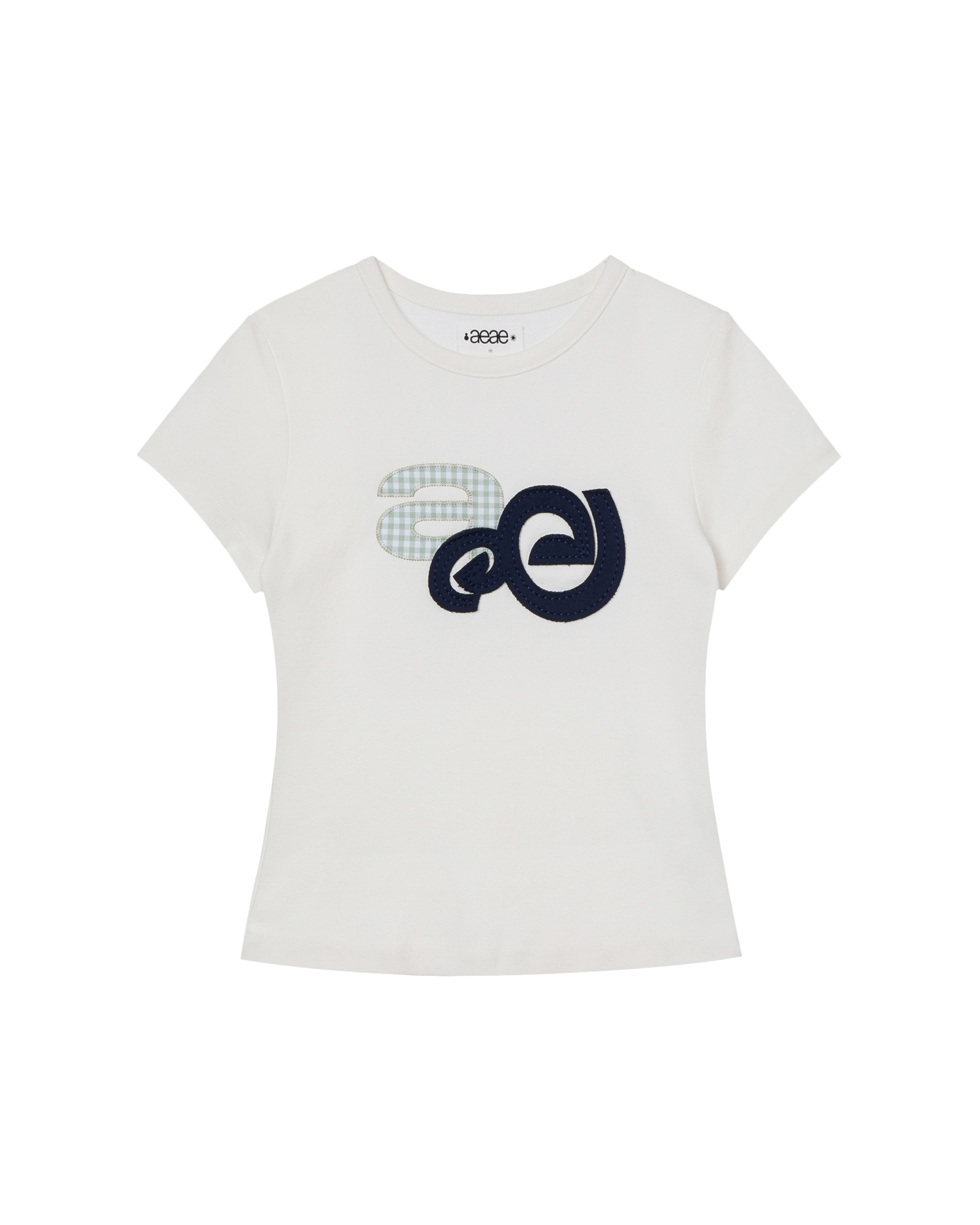 [aeae] applique logo tee - white