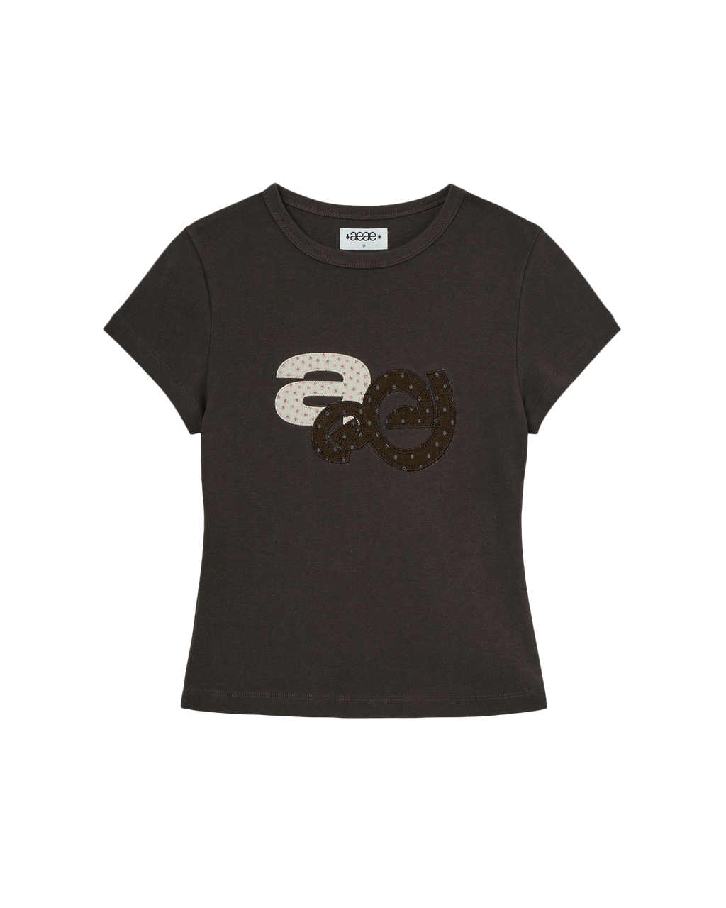 [aeae] applique logo tee - dark brown